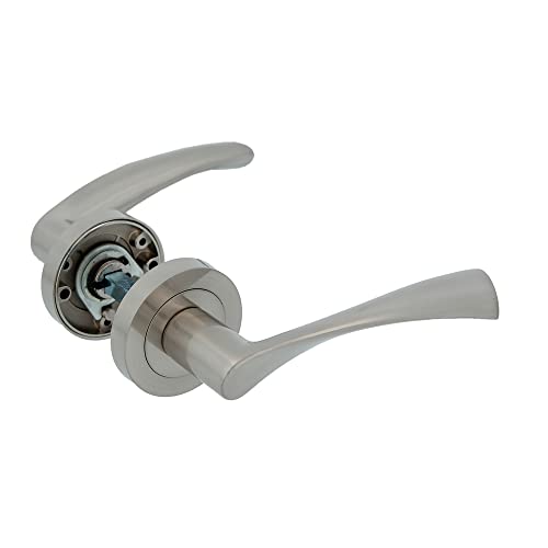 Amig - Zamak Rosette Türgriffe Set | Mod. ISHI RX | Ø52mm | 8mm Quadrat | Elegantes und einfaches Design | gebürstetes Aluminium Nickel Amig - Zamak Rosette Türgriffe Set | Mod. ISHI RX | Ø52mm | 8mm Quadrat | Elegantes und einfaches Design | gebürstetes Aluminium Nickel von Amig
