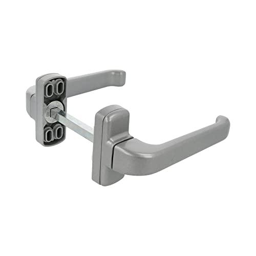 Amig – Rosetten Türgriffe Set | Modell Epsilon | Aluminium | 132 x 70 mm | 8 mm quadratisch | Farbe: Aluminium Silber von Amig