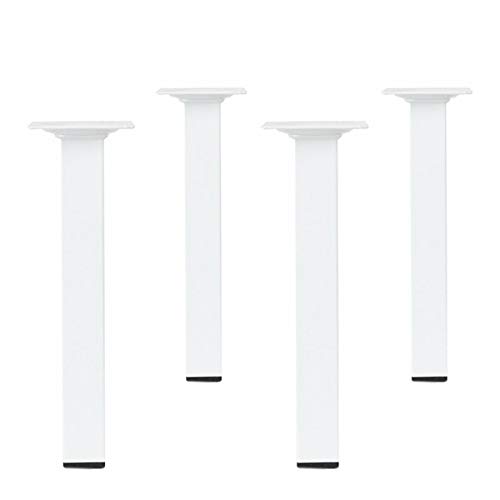 Möbelstützen 4er Set Ausführung Eckig Weiß 25 x 25 mm Höhe 700 mm Tischbeine von Amig