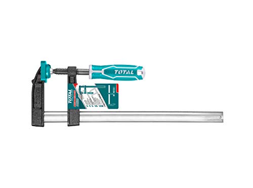 TOTAL - Tightening Sergeant | 250x50mm | Maximale Anzugskraft von 170 kg | Mit automatischem Entriegelungshebel | Für Tischlerarbeiten | Zum Halten von Teilen | Schwarzer Kunststoff von TOTAL