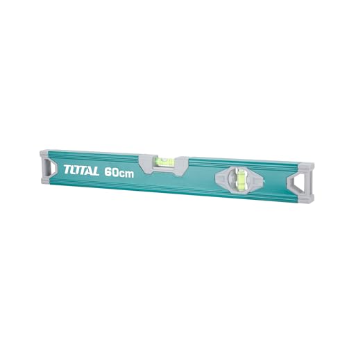 TOTAL – Wasserwaage | 60cm | 2 Blasen für horizontal und vertikal | Werkzeug für Tischler- und Heimwerkerarbeiten | ABS-Seite zur Dämpfung von Stößen | Aluminium von TOTAL