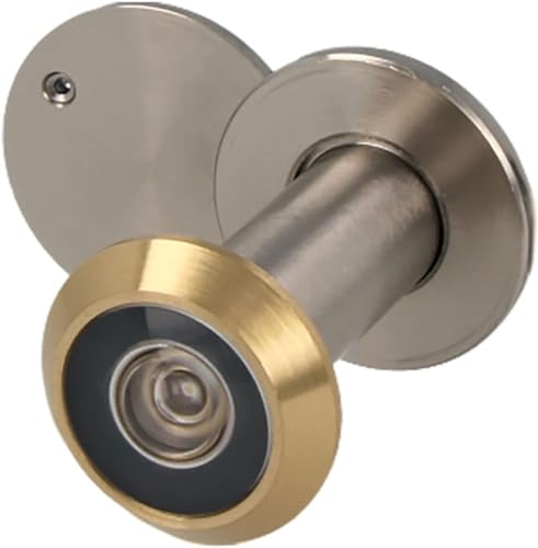 Amig - Türspion Mod. 3 mit Super-Weitwinkel-Linse | Messing für Innen- und Außentüren | Großer Blickwinkel, Einfache Montage | Sicherheit für Zuhause, Chrom Mattes Gold, Metall Amig - Türspion Mod. 3 mit Super-Weitwinkel-Linse | Messing für Innen- und Außentüren | Großer Blickwinkel, Einfache Montage | Sicherheit für Zuhause, Chrom Mattes Gold, Metall von Amig