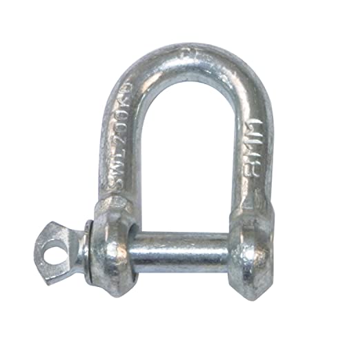amig - Packung mit 2 geraden Schäkel Mod.30130 aus verzinktem Stahl mit U-Form und Gewindebolzen, perfekt zum Heben oder Ziehen von schweren Gegenständen, silberfarben von Amig