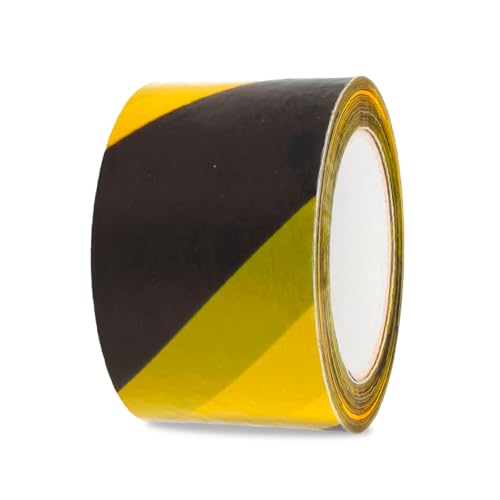 Amig - Absperrband - Hergestellt aus Niederdruck-Polyethylen LDPE - Maße: 200 m Länge x 70 mm Breite - Signalband zur Abgrenzung von Sicherheitsbereichen - Farbe: Gelb und Schwarz von Amig