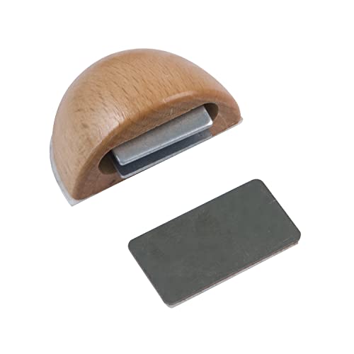 Amig - Haftmagnetanschlag für Durchgangstüren - 48 x 25 mm - Modell 407 - Buchenholz-Finish - Bodenbefestigung - einfache Montage von Amig