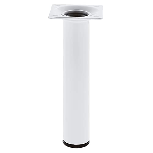 Amig - runder Möbelfuß | Modell 4 | Ø 30 x 250 mm | mit Regelschraube | 4-Punkt verschraubt | belastbar bis 15 kg/Fuß | Weißer Stahl Amig - runder Möbelfuß | Modell 4 | Ø 30 x 250 mm | mit Regelschraube | 4-Punkt verschraubt | belastbar bis 15 kg/Fuß | Weißer Stahl von Amig