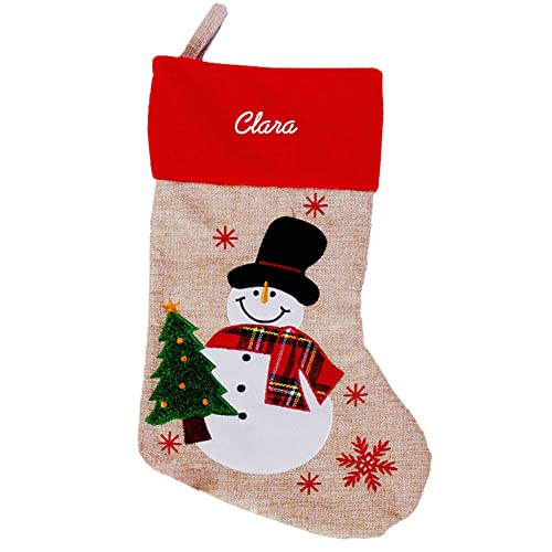 Amikado Weihnachts-Stiefel in Leinenoptik, Beige, personalisierbar mit Namen bestickt – Weihnachtsdekoration – Schneemann Amikado Weihnachts-Stiefel in Leinenoptik, Beige, personalisierbar mit Namen bestickt – Weihnachtsdekoration – Schneemann von Amikado