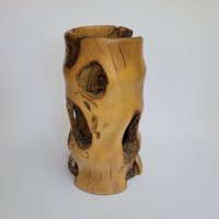 Antike Olivenholz Vase Handgraviert - Handgefertigt Aus Alten Olivenbäumen Einweihungsgeschenk Holz von AmikamWoodArt