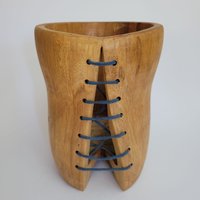 Handgedrehte Eichenkorsett Vase, Obstschale, Weihnachtsgeschenk von AmikamWoodArt