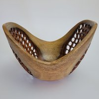 Lace-Gravierte Sisoo Holz Obstkorb - Handgefertigtes Holzgeschenk Für Hochzeit Oder Weihnachten von AmikamWoodArt