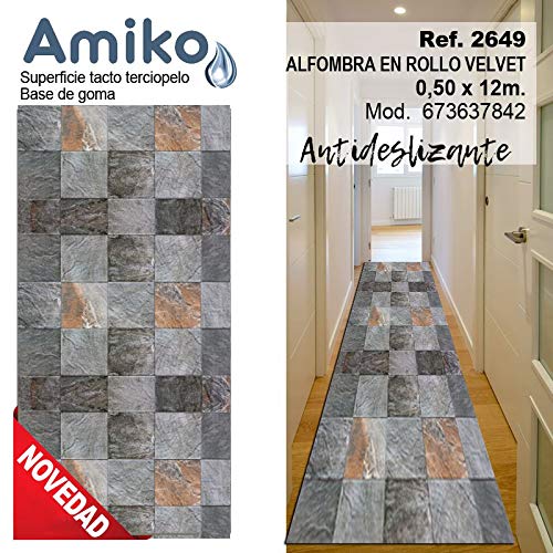 Amiko Teppich auf Rolle, Velours, 0,50 x 12 m, Modell: 673637842 von Amiko