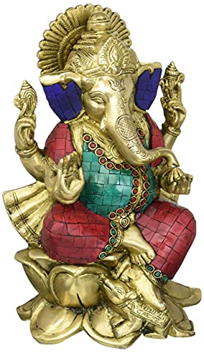 Amilav Collections 25,4 cm große Ganesha-Statue, handgefertigt, Messing, Ganesha-Idol, Dekoration, Geschenke Amilav Collections 25,4 cm große Ganesha-Statue, handgefertigt, Messing, Ganesha-Idol, Dekoration, Geschenke von Amilav Collections