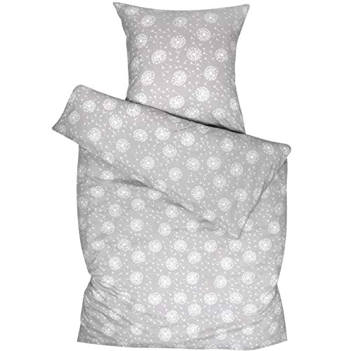 Amilian 2-teilig Set: Bettwäsche 135x200, aus 100% Baumwolle, mit Hotelverschluß: weiche Flauschige Bettbezüge: Bettbezug 135x200, Kopfkissenbezug Kissenhülle Kissenbezug: 80 x 80 cm Pustenblume grau Amilian 2-teilig Set: Bettwäsche 135x200, aus 100% Baumwolle, mit Hotelverschluß: weiche Flauschige Bettbezüge: Bettbezug 135x200, Kopfkissenbezug Kissenhülle Kissenbezug: 80 x 80 cm Pustenblume grau von Amilian