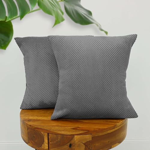 Amilian 2er Set Kissen mit Füllung und Bezug – Dekokissen für Sofa, Bett oder Couch – Zierkissen Set mit weichem Innenkissen – Waschbar & stilvoll - Nebelklang - 40 x 40 cm von Amilian