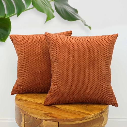Amilian 2er Set Kissen mit Füllung und Bezug – Dekokissen für Sofa, Bett oder Couch – Zierkissen Set mit weichem Innenkissen – Waschbar & stilvoll - Senfglanz - 45 x 45 cm von Amilian