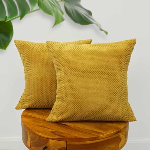 Amilian 2er Set Kissen mit Füllung und Bezug – Dekokissen für Sofa, Bett oder Couch – Zierkissen Set mit weichem Innenkissen – Waschbar & stilvoll - Sonnentraum - 40 x 40 cm von Amilian