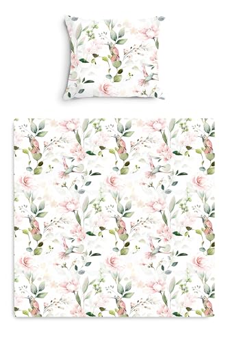 Amilian Baby Bettwäsche Set 2-teilig – 80x80 & 35x40 cm – Kinderwagen, Wiegen, Stubenwagen geeignet – Bettwäsche für Jungen und Mädchen – 100% Baumwolle - Kolibri Salbei Amilian Baby Bettwäsche Set 2-teilig – 80x80 & 35x40 cm – Kinderwagen, Wiegen, Stubenwagen geeignet – Bettwäsche für Jungen und Mädchen – 100% Baumwolle - Kolibri Salbei von Amilian