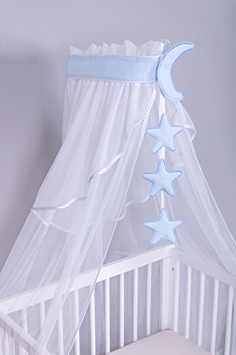 Amilian Babybett Himmel Baldachin Kinderzimmer Himmel für Babybett Betthimmel Babybett für Baby Zimmer Stubenwagen Babywiege Kinderbett Kinderzimmer Deko Baldachin Bettvorhang Chiffonhimmel von Amilian