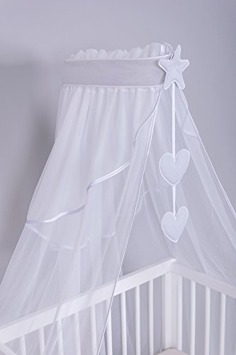 Amilian Babybett Himmel Baldachin Kinderzimmer Himmel für Babybett Betthimmel Babybett für Baby Zimmer Stubenwagen Babywiege Kinderbett Kinderzimmer Deko Baldachin Bettvorhang Chiffonhimmel von Amilian