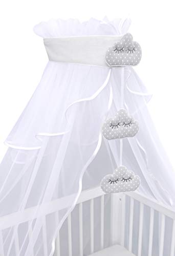 Amilian Babybett Himmel Baldachin Kinderzimmer Himmel für Babybett Betthimmel Babybett für Baby Zimmer Stubenwagen Babywiege Kinderbett Kinderzimmer Deko Baldachin Bettvorhang Chiffonhimmel von Amilian