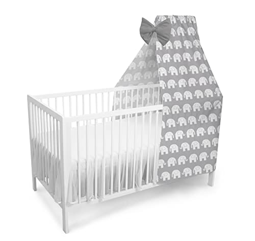 Amilian Babybett Himmel Baldachin Kinderzimmer Himmel für Babybett Betthimmel Babybett für Baby Zimmer Stubenwagen Babywiege Kinderbett Kinderzimmer Deko Baldachin Bettvorhang Vollstoffhimmel von Amilian