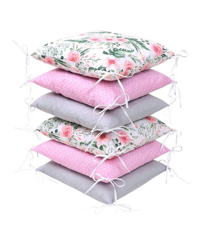 Amilian Bettnestchen 210 cm (6 Polster ca. 35 x 35 cm) Bettumrandung - Umrandungen, (Kissen als Nestchen, Kantenschutz), Umrandungen von Amilian