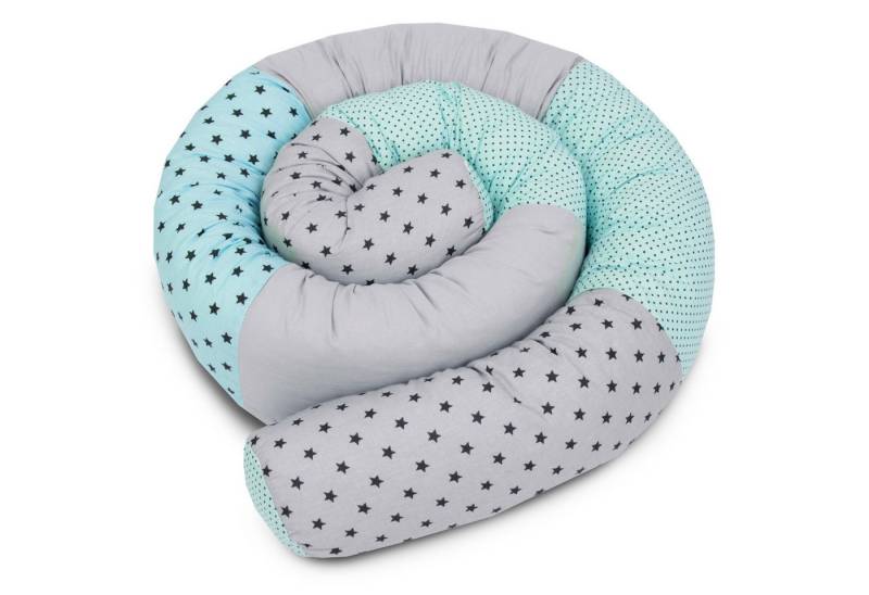 Amilian Nestchenschlange Bettschlange 210cm - Seitenschläferkissen - Bettrolle, (Nestchenschlange für Kinderbett, Nestchen, Bettumrandung als Kopfschutz, Kantenschutz für Ihr Babybett), Nestchen - Bettumrandung als Kopfschutz - Kantenschutz für Babybett von Amilian