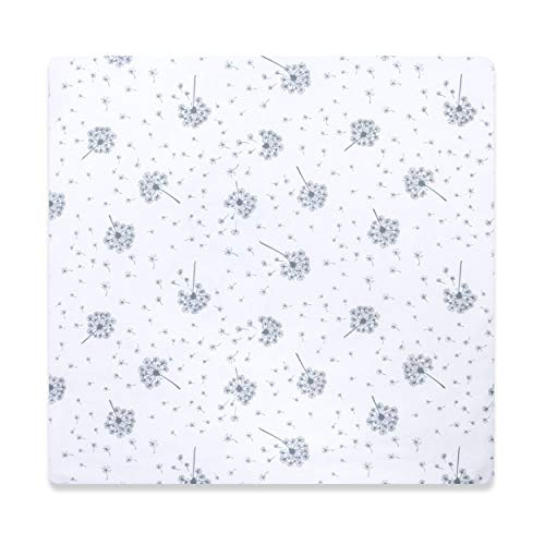 Amilian Bezug (ohne Füllung) für Deko Kissen 80x80 Kissenbezug mit Reißverschlus, fürs Baby, Kinderzimmer 100% Baumwolle Muster: Pusteblume Weiß von Amilian