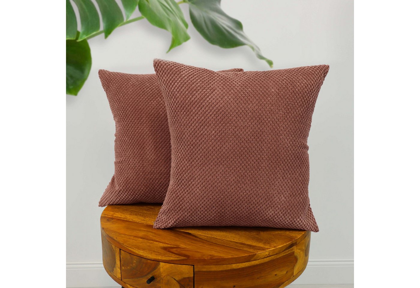 Amilian Dekokissen 2er Set Kissen - Zierkissen - Sofakissen mit Füllung und Kissenbezug, (2 Stück), Kopfkissen, Kuschelkissen, Couchkissen mit Kissenfüllung von Amilian