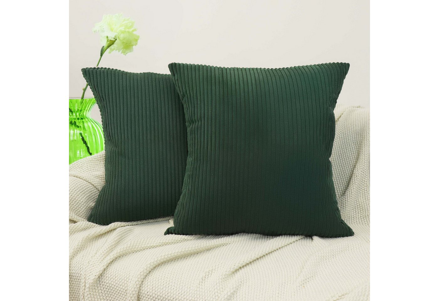Amilian Dekokissen mit Füllung und Kissenbezug - 2er Set - Kissen, Zierkissen, Sofakissen, (2 Stück), Kopfkissen, Kuschelkissen, Couchkissen mit Kissenfüllung von Amilian