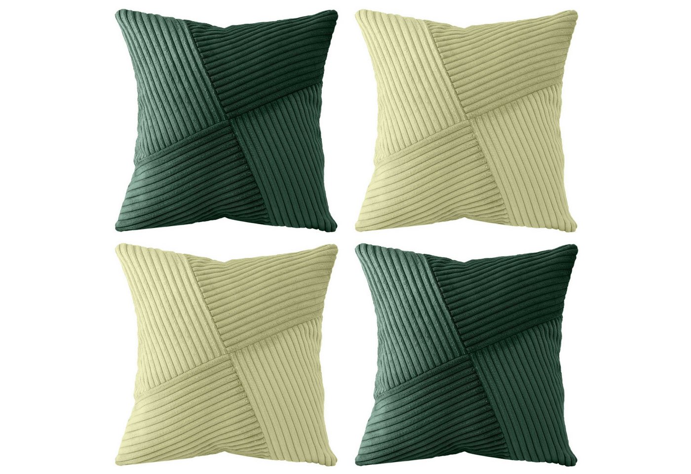 Amilian Kissenhüllen - 4er Set Kissenbezug, Kissenbezüge - Zierkissenbezüge, (4 Stück), 40x40 cm, Kissenhülle für Sofakissen, Dekokissen, Zierkissen, Kissen von Amilian