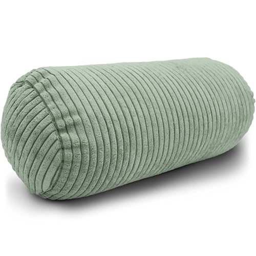 Amilian Nackenrolle 40x15 cm – Ergonomisches Kissen mit Füllung – Waschbar & vielseitig einsetzbar – Für Erwachsene & Kinder – Ideal für Nacken (Blattpoesie, 40 x 15 cm) von Amilian