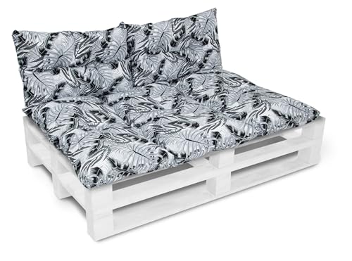 Amilian Palettenkissen Set 1x 120x80 cm+ 2X 40x60 cm- Auflagen, Kissen & Polster, Ideal für Indoor und Outdoor Nutzung- Bodenkissen, Robustes Palettenkissen Outdoor - Monstera Grau Amilian Palettenkissen Set 1x 120x80 cm+ 2X 40x60 cm- Auflagen, Kissen & Polster, Ideal für Indoor und Outdoor Nutzung- Bodenkissen, Robustes Palettenkissen Outdoor - Monstera Grau von Amilian