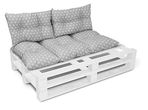 Amilian Palettenkissen Set 1x 120x60 + 2x40x60 Sitzauflage Sunnypillow Sitzkissen für Europaletten Palettensofa Palettenmöbel Balkon Kleine Couch Outdoor Sessel oder kleines Sofa für Jugendzimmer von Amilian