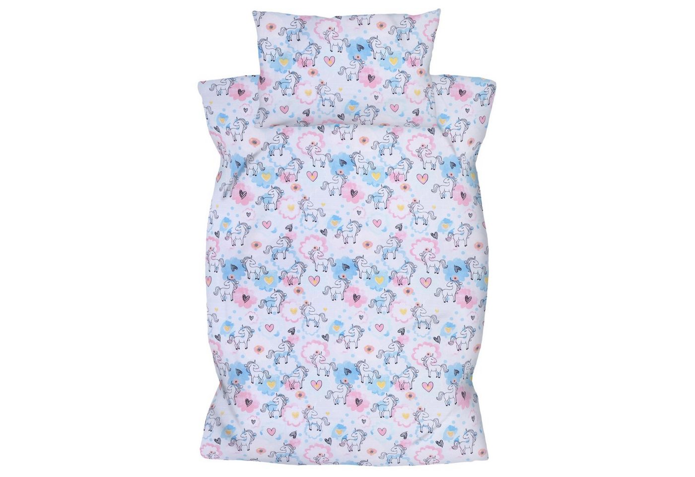 Kinderbettwäsche Babybettwäsche - Bettbezug 100x135 cm, Kopfkissenbezug 40x60 cm, Amilian, 100% Baumwolle von Amilian