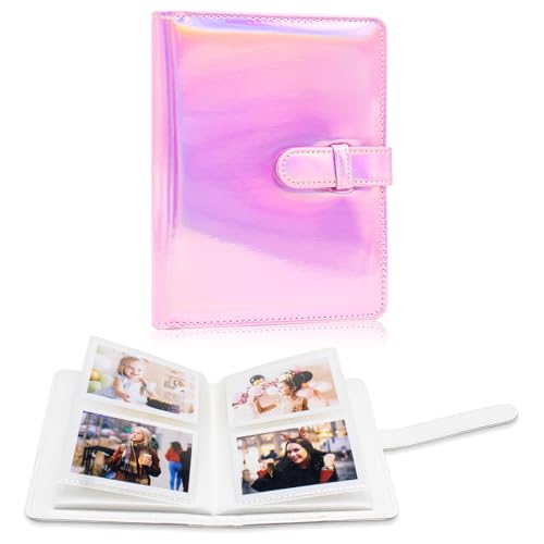 64 Taschen Fotoalbum Buch für 2x3 Inch Film - Mini kleine Alben für Fujifilm Instax Mini Sofortbildkamera, für Polaroid Hi-Print Bilder, Kpop Fotokartenhalter Binder (Magic Pink) von Amimy