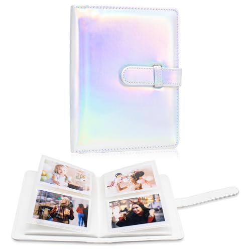 64 Taschen Fotoalbum Buch für 2x3 Inch Film - Mini kleine Alben für Fujifilm Instax Mini Sofortbildkamera, für Polaroid Hi-Print Bilder, Kpop Fotokartenhalter Binder (Magic Silver) von Amimy