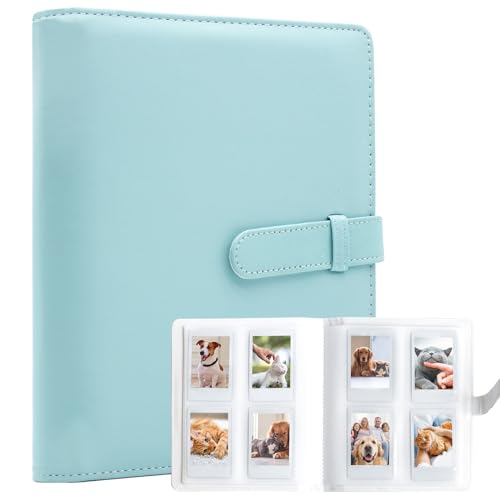 256 Taschen Fotoalbum für Fujifilm Instax Mini LiPlay 11 12 9 8+ 8 7S Sofortbildkamera, für Polaroid Snap SnapTouch PIC-300 Z2300 Mint Zip Sofortbildkamera Drucker (Eisblau) von Amimy