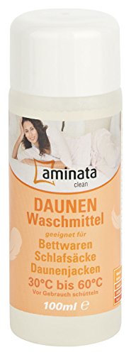 Aminata Clean – Daunenwaschmittel für Betten, Jacken, Schlafsäcke | 100 ml | flüssiges Waschmittel geeignet für Daunen und Federn | Reinigungsmittel Waschpulver Spezialwaschmittel von Aminata kids