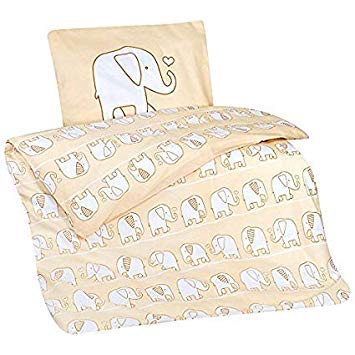 Aminata Kids Kinderbettwäsche Elefanten, Afrika, Kinder, Jungen, Mädchen, Baby Bettwäsche-Set 100 x 135 cm - Baumwolle, beige, weich & kuschelig mit Reißverschluss Aminata Kids Kinderbettwäsche Elefanten, Afrika, Kinder, Jungen, Mädchen, Baby Bettwäsche-Set 100 x 135 cm - Baumwolle, beige, weich & kuschelig mit Reißverschluss von Aminata kids