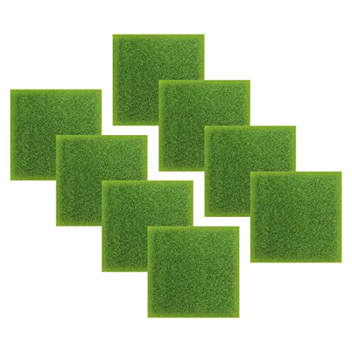 Amindz 8 Stück Künstliche Rasen Gras Miniatur Garten Verzierung Kunstrasen 15x15 cm Kunstrasen Verzierung Moos DIY Dekorationen Mikro Landschaft Miniatur Haus Deko von Amindz