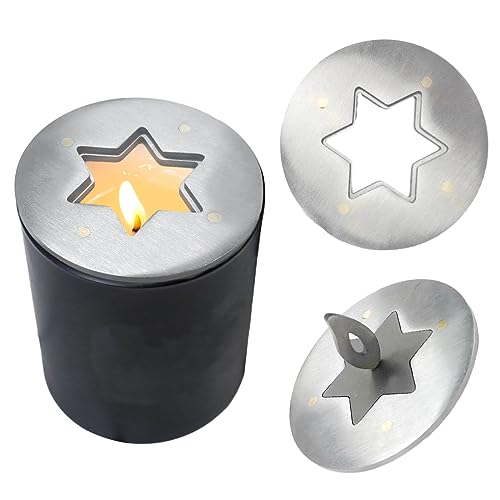 Amindz Kerzenlöcher,Edelstahl-Kerze Feuerlöscher Abdeckung,Hexagramm-Kerzendeckel,Kerzen Löschhütchen zum Sicheren Löschen von Kerzendochten, Geschenk für Kerzenliebhaber (Ø55mm von Amindz