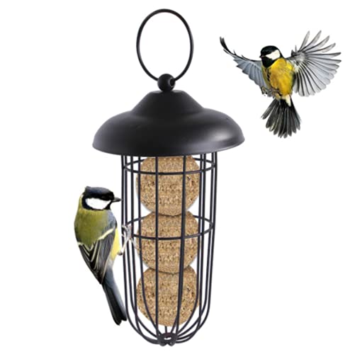 Amini Futterstation vögel ständer Futterstation vögel käfig Vogelfutter Futterspender Wildvögel Futterstelle Aufhängen Vogelfutterstation zur ganzjährigen Wildvögel Meisenknödel (1pcs) von Amini