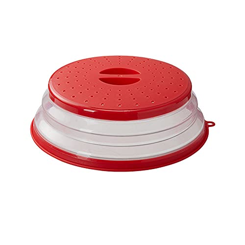 Amini Mikrowellen Abdeckung Mikrowellen Deckel Faltbare Mikrowellenabdeckhaube Filterkorb mit Dampflöchern für Obst und Gemüse Heizungsabdeckung für Lebensmittel BAP-frei und ungiftig (rot) von Michael Amini