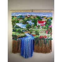 "3D-Wandteppich ""Fluss Im Feld""" von AmiraWeavingShop