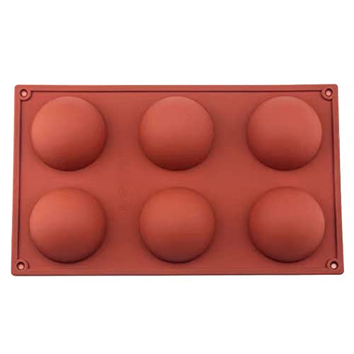 Amison 6er Silikon Backform/Muffinform für Muffins, Brownies, Cupcakes, Kuchen, Pudding, Eiswürfel und Gelee - Halbe Kugel von Amison