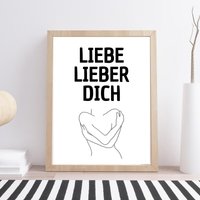 Din A4 Kunstdruck Ohne Rahmen - Selbstliebe Liebe Lieber Dich Umarmung Motivation Selbstbewusstsein Druck Poster Bild von AmizouKunst