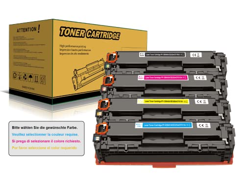 Amla 1 Cyan Toner Kompatibel mit 125A 128A 131A CB541A CF211A CE321A für HP CM1312n CM1312nfi CM1415fn CM1415fnw CP1215 CP1217 CP1514n CP1515n CP1518ni CP1525n CP1525nw M251n M276n M276nw mehr (1 × C) von Amla