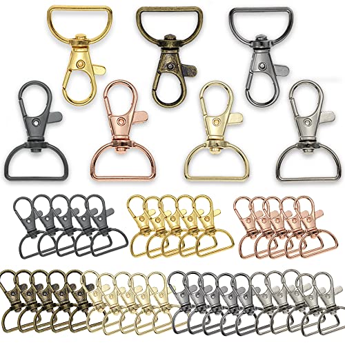 Amlope 42 Stücke 20mm Metallwirbel Verschlüsse D-Ringen 360 Drehverschlüsse Schlüsselringe Tasche Hummer Swivel Trigger Clips Karabinerhaken für Schmuck Handtasche Schultertasche DIY Zubehör von Amlope