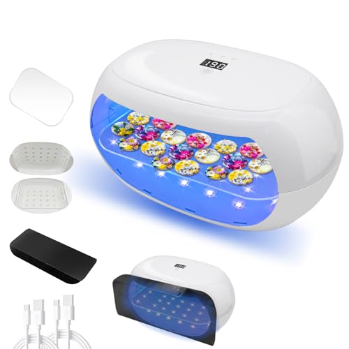 Amlope Doppelseitige UV Harzlampe Harz Aushärtungslampen zur Harzhärtung UV Lampen zur Harzhärtung Schnellhärtung mit LED Anzeige 4 Timer UV Lampe für DIY,Harz, Formen, Schmuckherstellung (60W/Stil 2) von Amlope